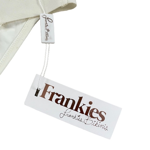 Frankie’s Bikinis Drew Ribbed Bikini Bottom in White Sz L NWT - Picture 12 of 13